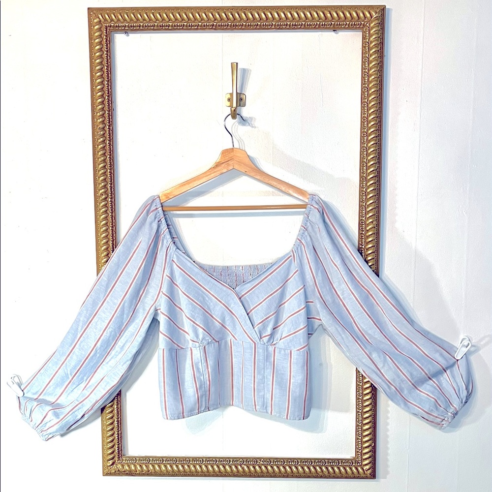 XL American Eagle Linen Top Vintage Vibe